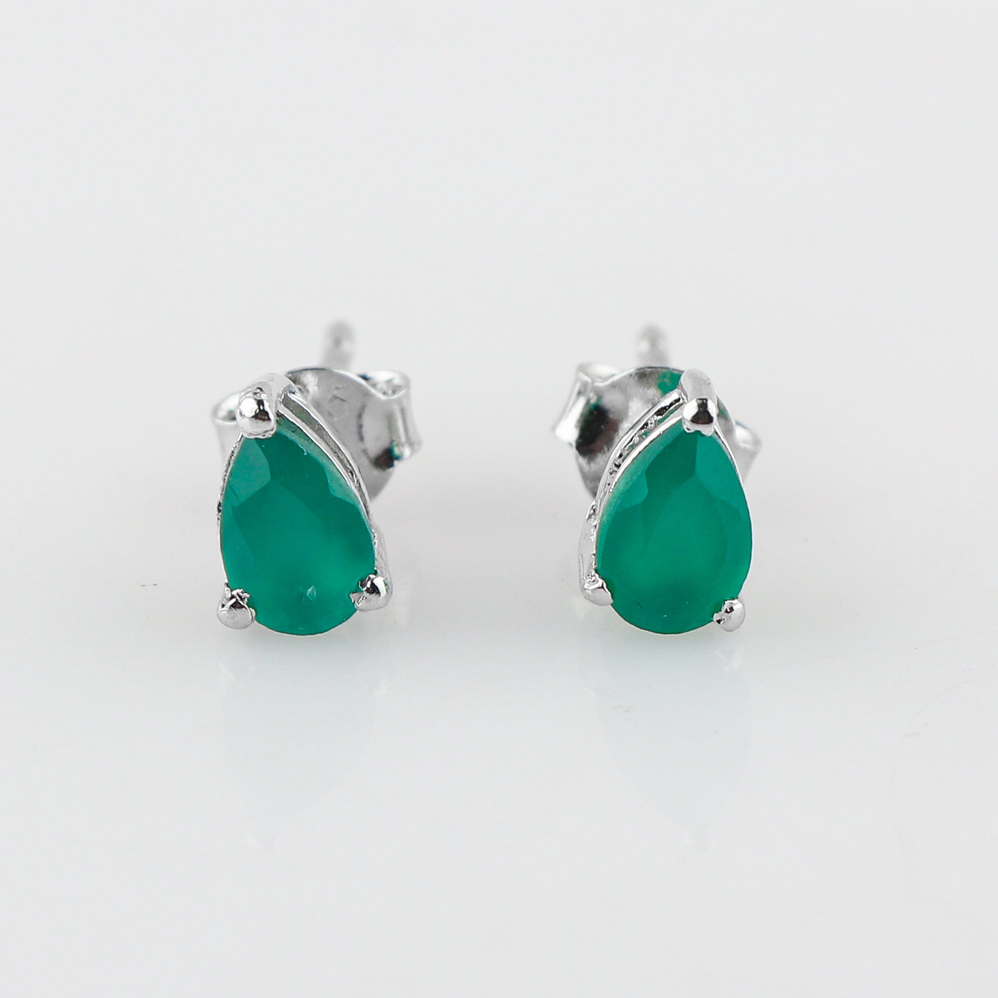 Green Onyx Pear-shaped Stud earring for sale, Perfect Jewelry for Women