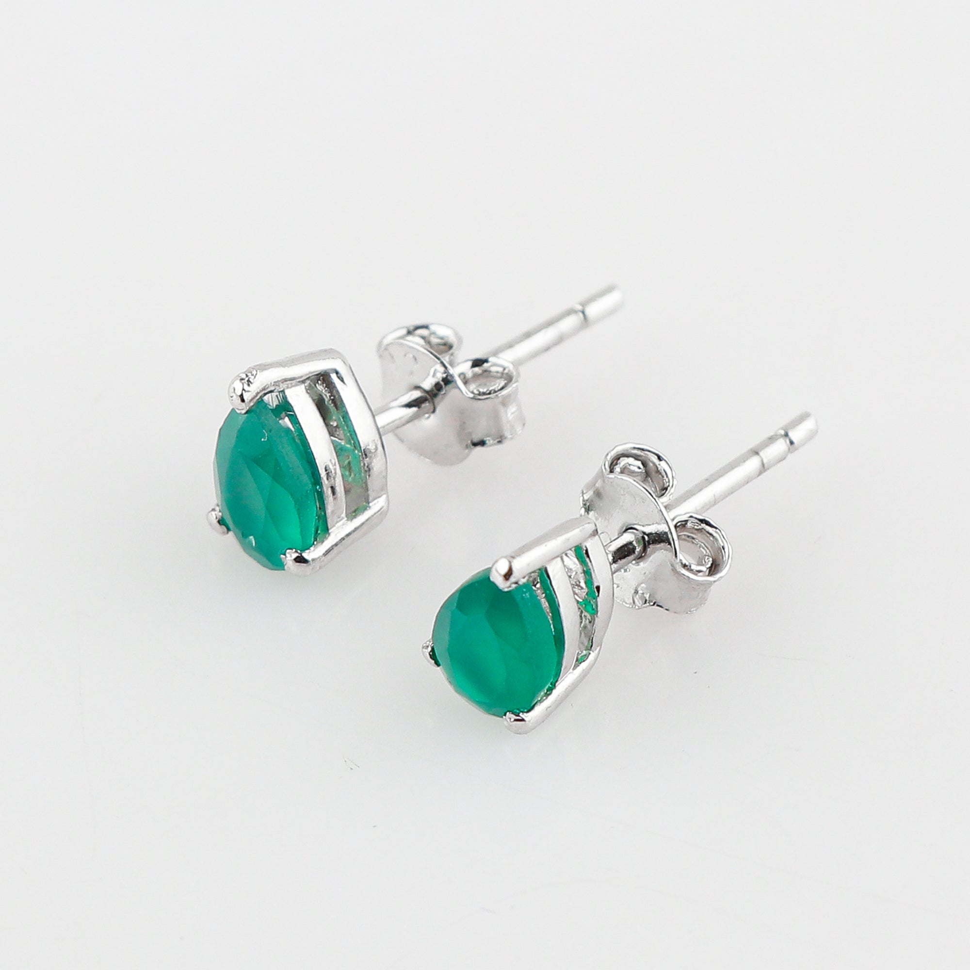Green Onyx Pear-shaped Stud earring for sale, Perfect Jewelry for Women
