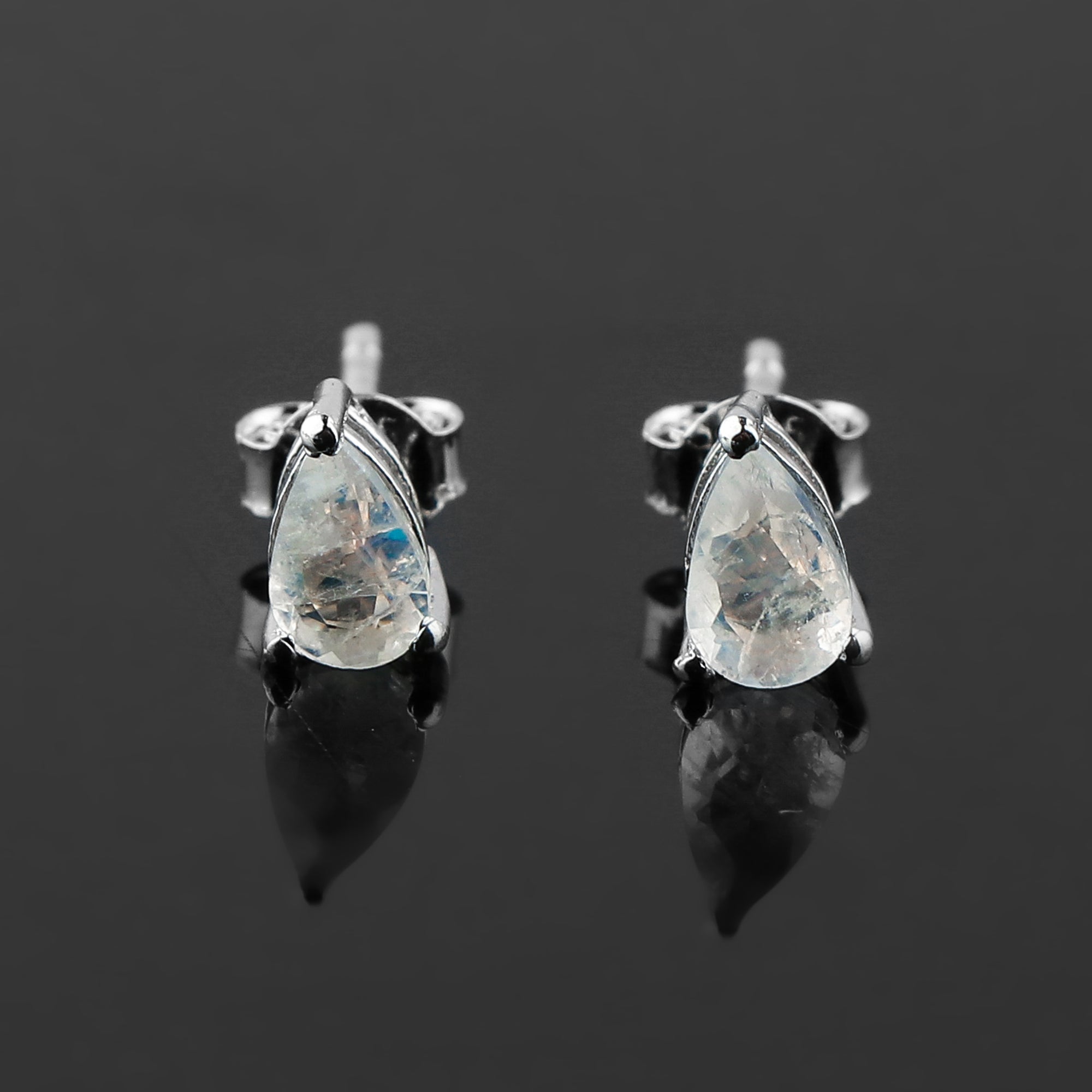 Moonstone Stud Earrings for Women Crafted from 925 Silver, Natural Stone | Fine Jewelry for Women