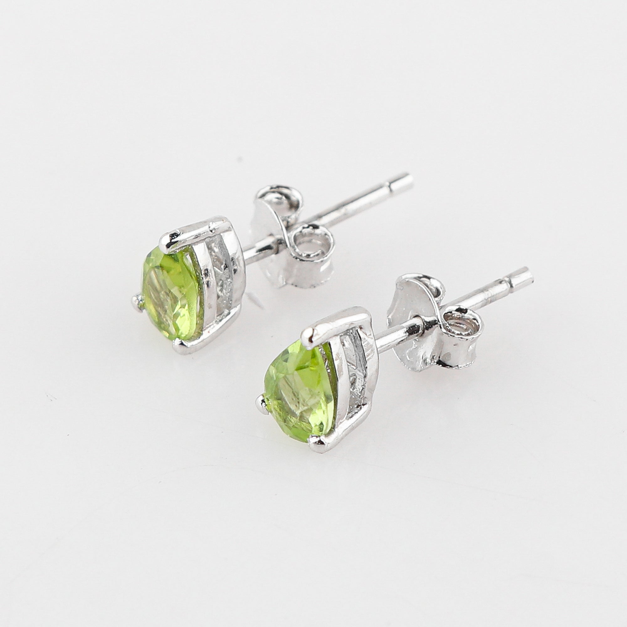 Natural Peridot Stud Earrings in Pear Shape, 925 sterling silver crafted, Perfect for Women, Wife, and Your Loved Ones