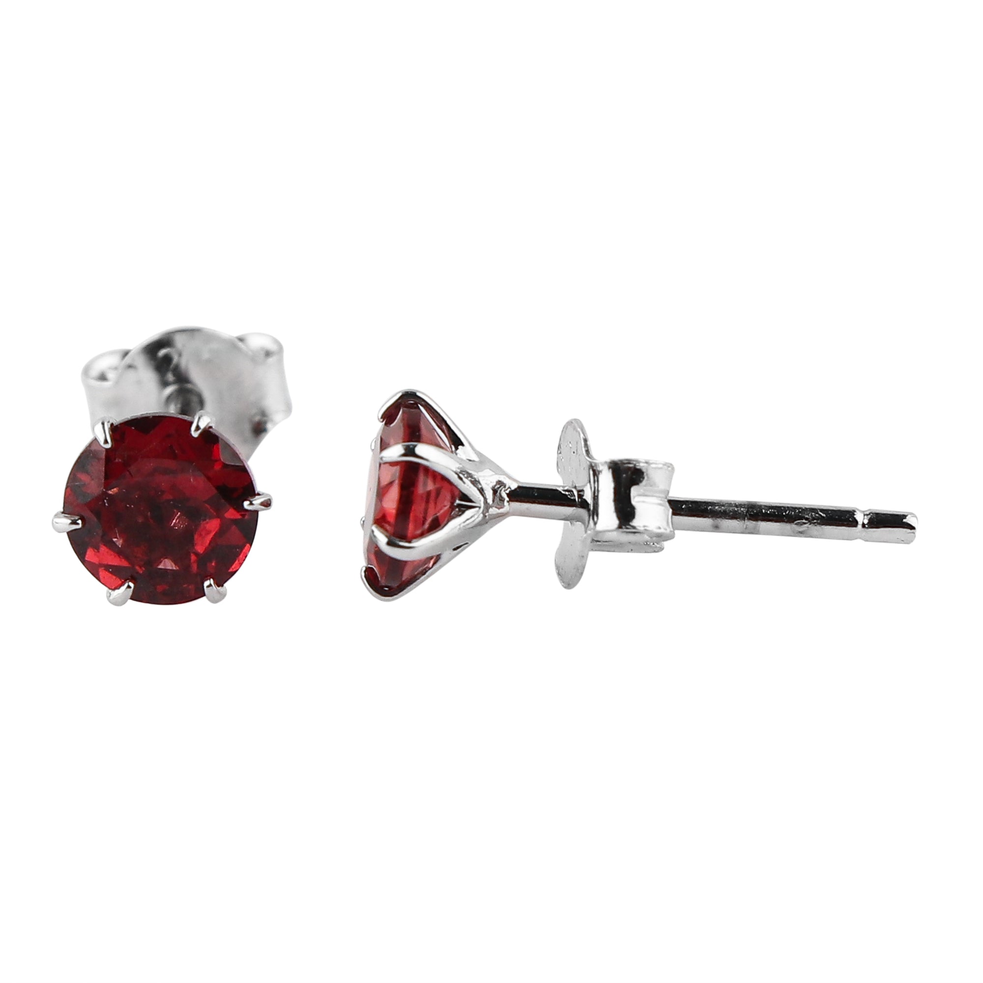 Natural Brilliance with Round Garnet Stud Earrings set for Women