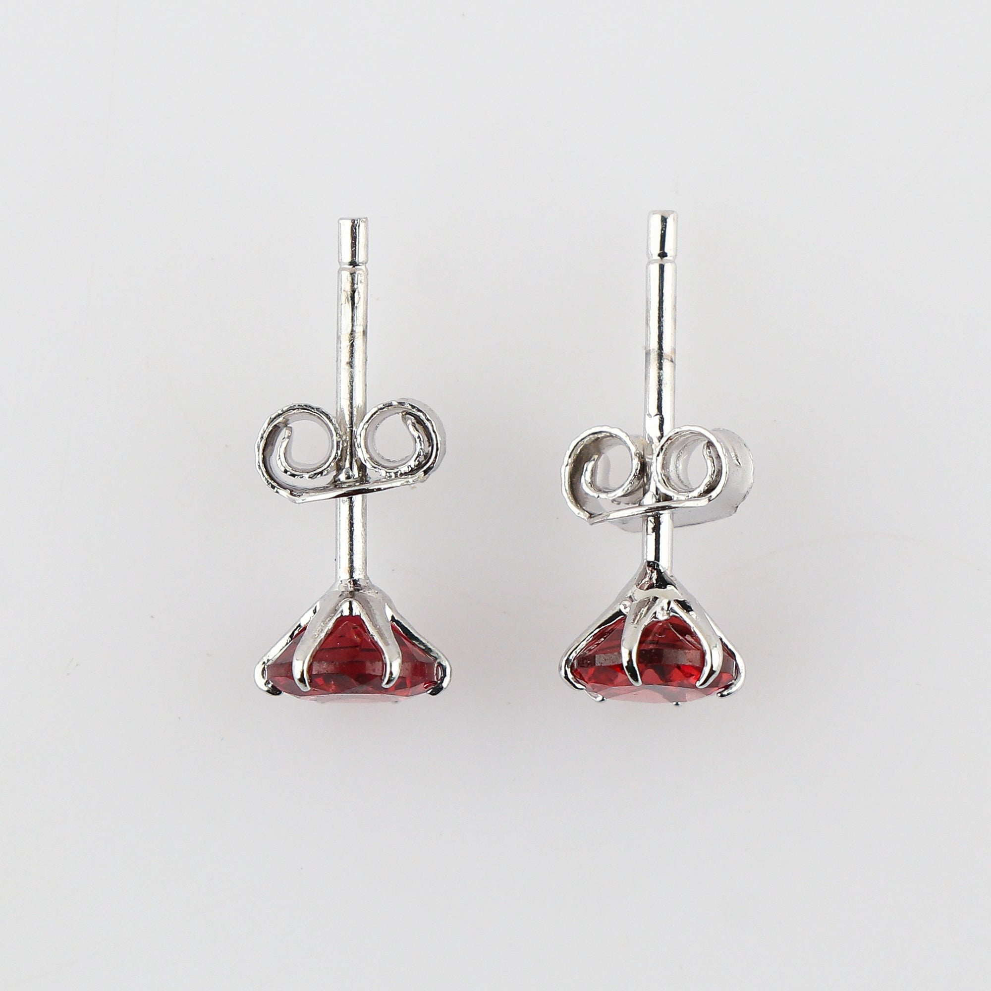 Natural Brilliance with Round Garnet Stud Earrings set for Women