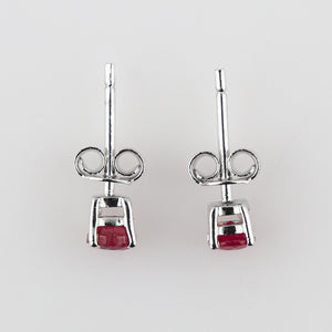 Dazzling Stub Earrings in Natural Ruby Gemstone AA+ Quality