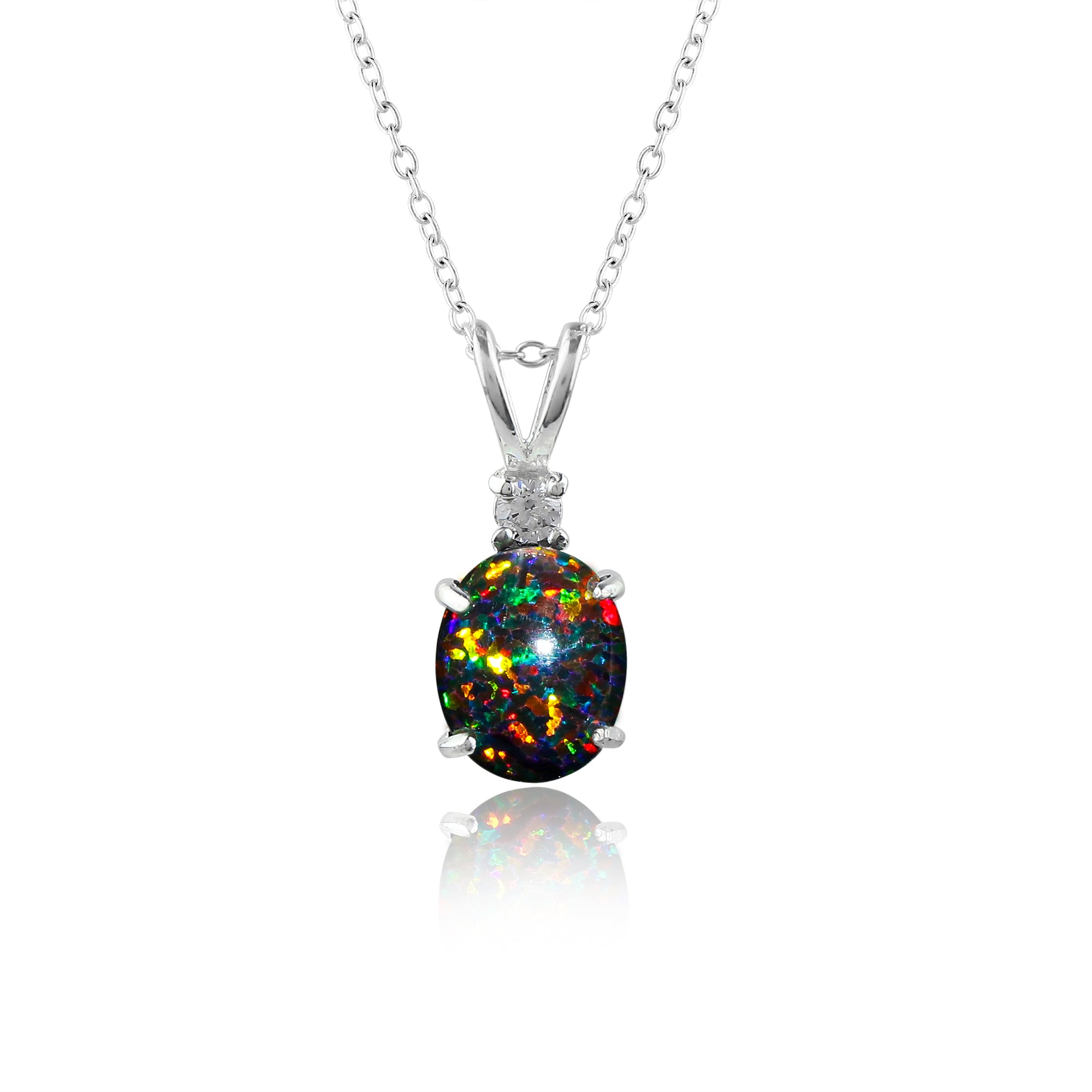 Luxury look with 1.3 Ct White Dot Ethiopian Opal Pendant