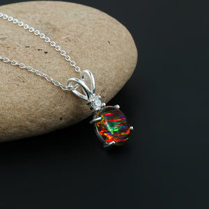 Shining Pendant polished with 925 silver in a 1.3 Ct Black Line Ethiopian Opal