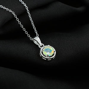 Elegant Pendant handcrafted in 925 silver with 0.5 Ct Ethiopian Opal Stones
