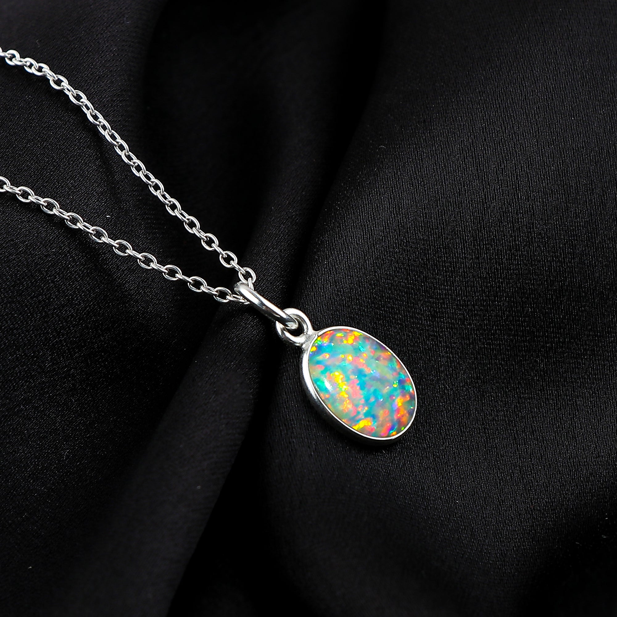 Enchanting 1.3 Ct White Dot Ethiopian Opal Pendant