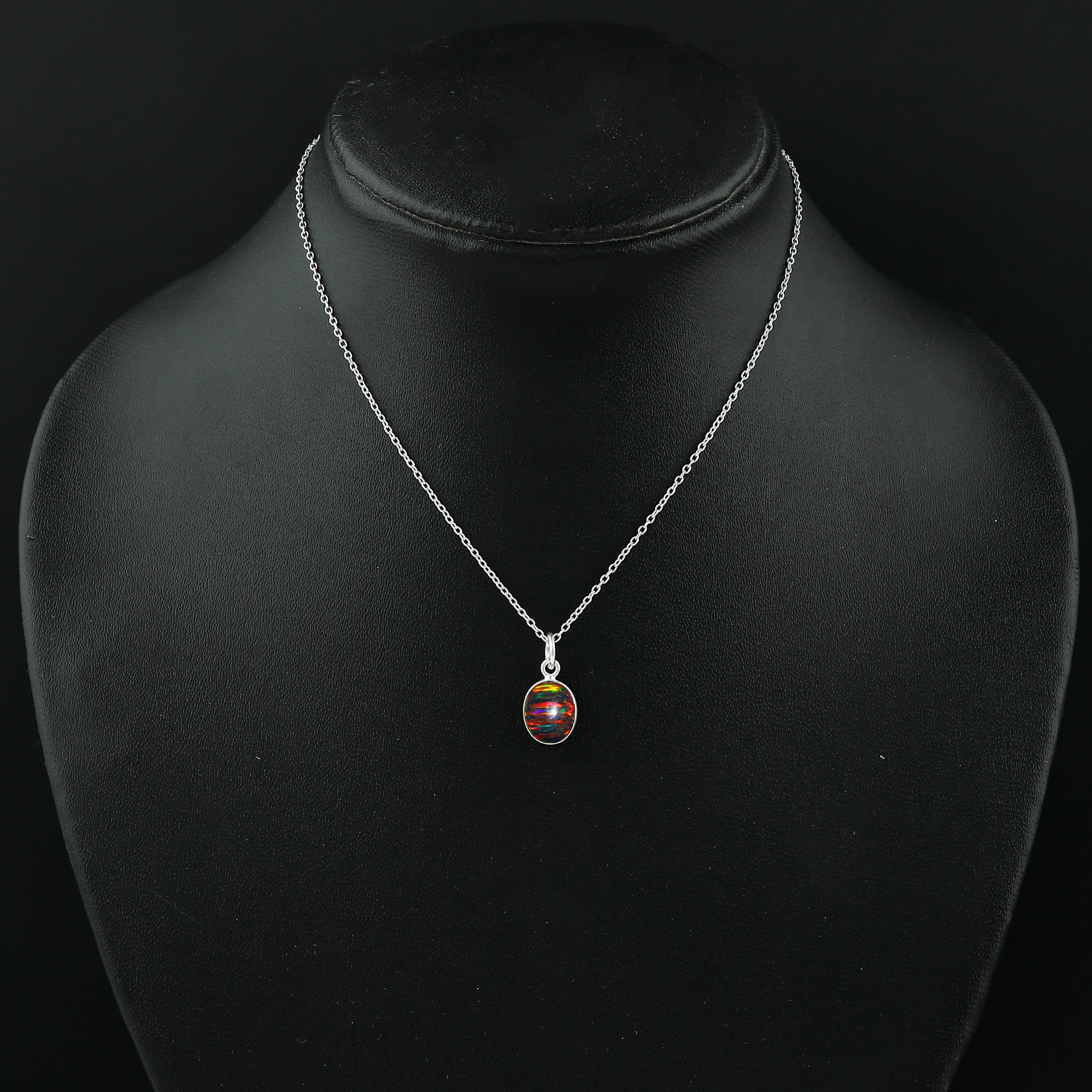 Breathtaking elegance in 1.3 Ct Black Line Ethiopian Opal in 925 silver