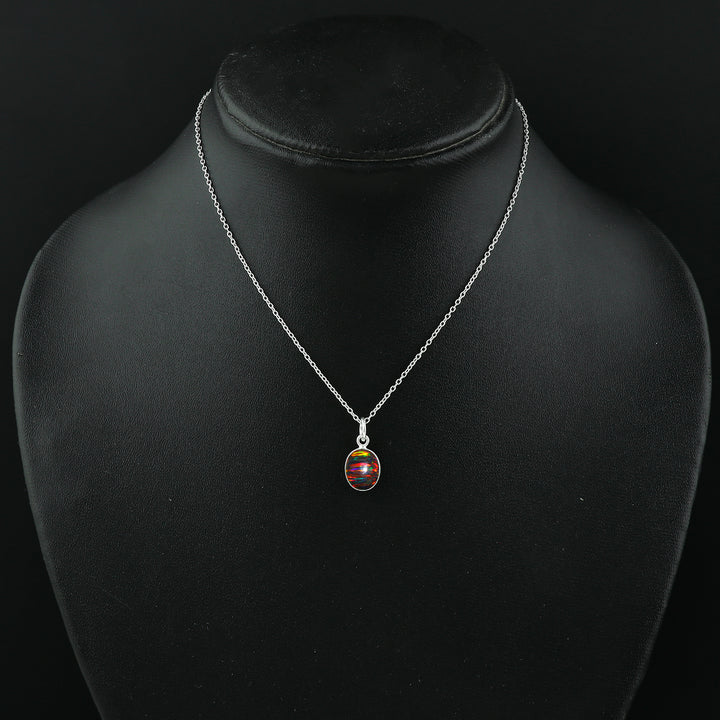 Breathtaking elegance in 1.3 Ct Black Line Ethiopian Opal in 925 silver