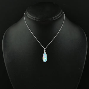 Excluvie Pendant Design in 1.3 Ct White Line Ethiopian Opal crafted in 925 silver