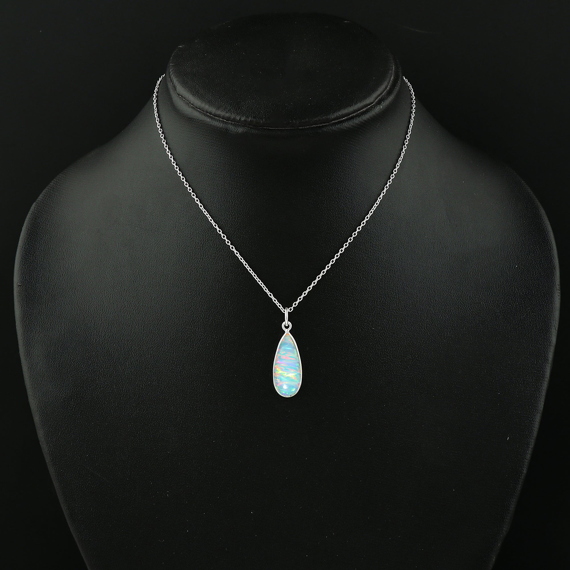 Excluvie Pendant Design in 1.3 Ct White Line Ethiopian Opal crafted in 925 silver