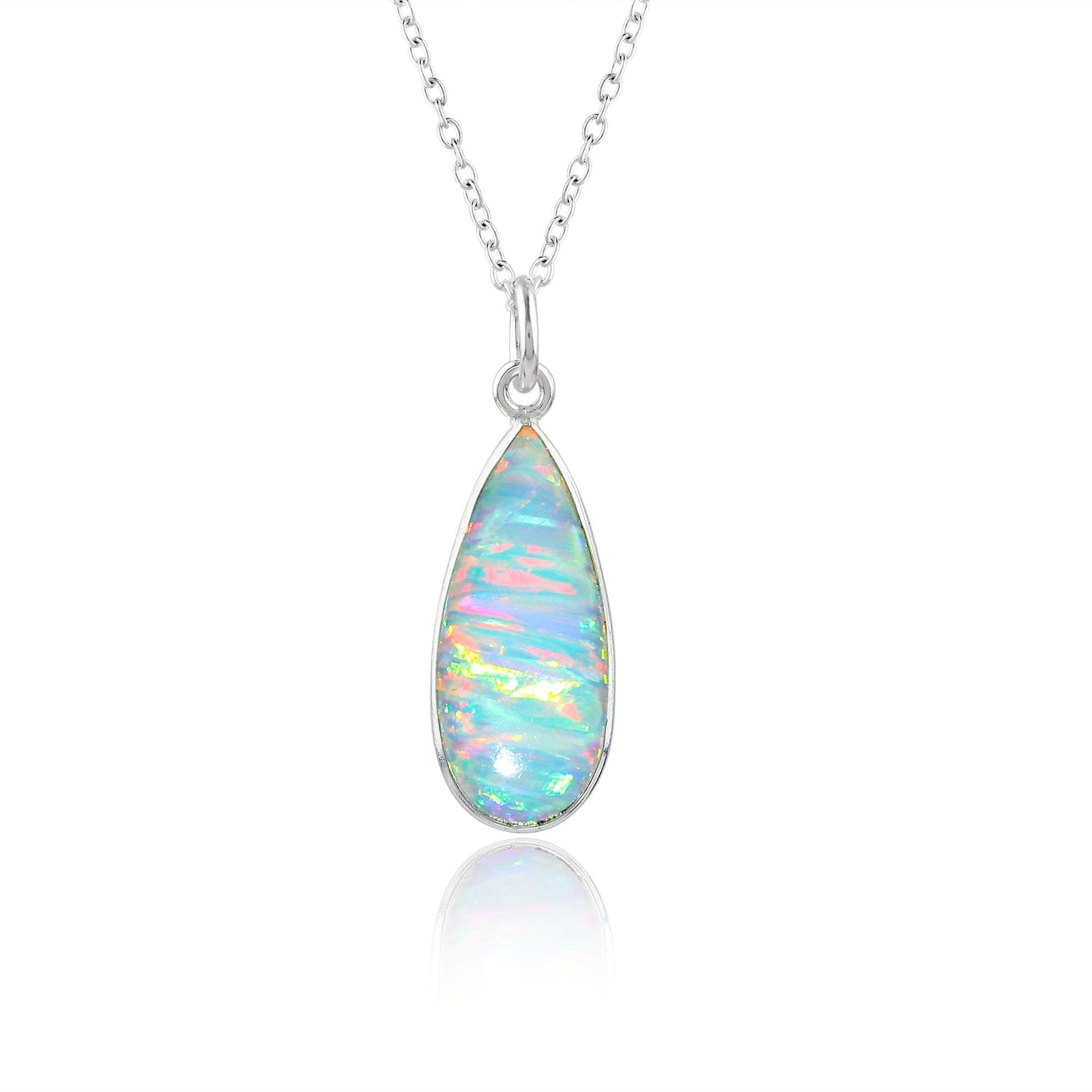 Shimmering 1.3 Ct Black Dot Ethiopian Opal Pendant set in 925 Silver