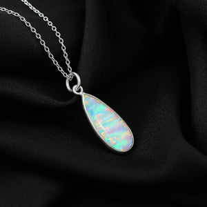 Elegant designs in 1.3 Ct White Line Ethiopian Opal Pendant mounted on 925 silver