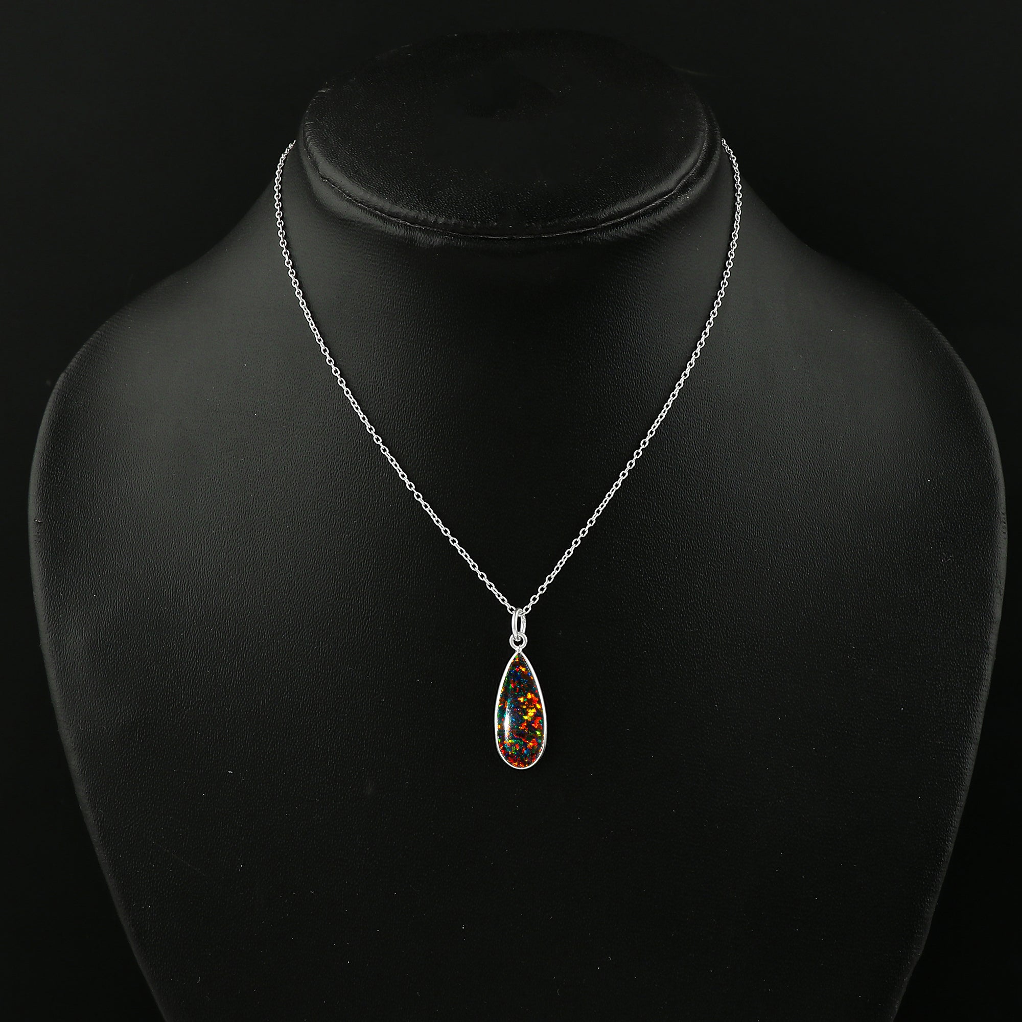 Unmatched Craftsmanship in 1.3 Black Line Ethiopian Opal Pendant in 925 silver