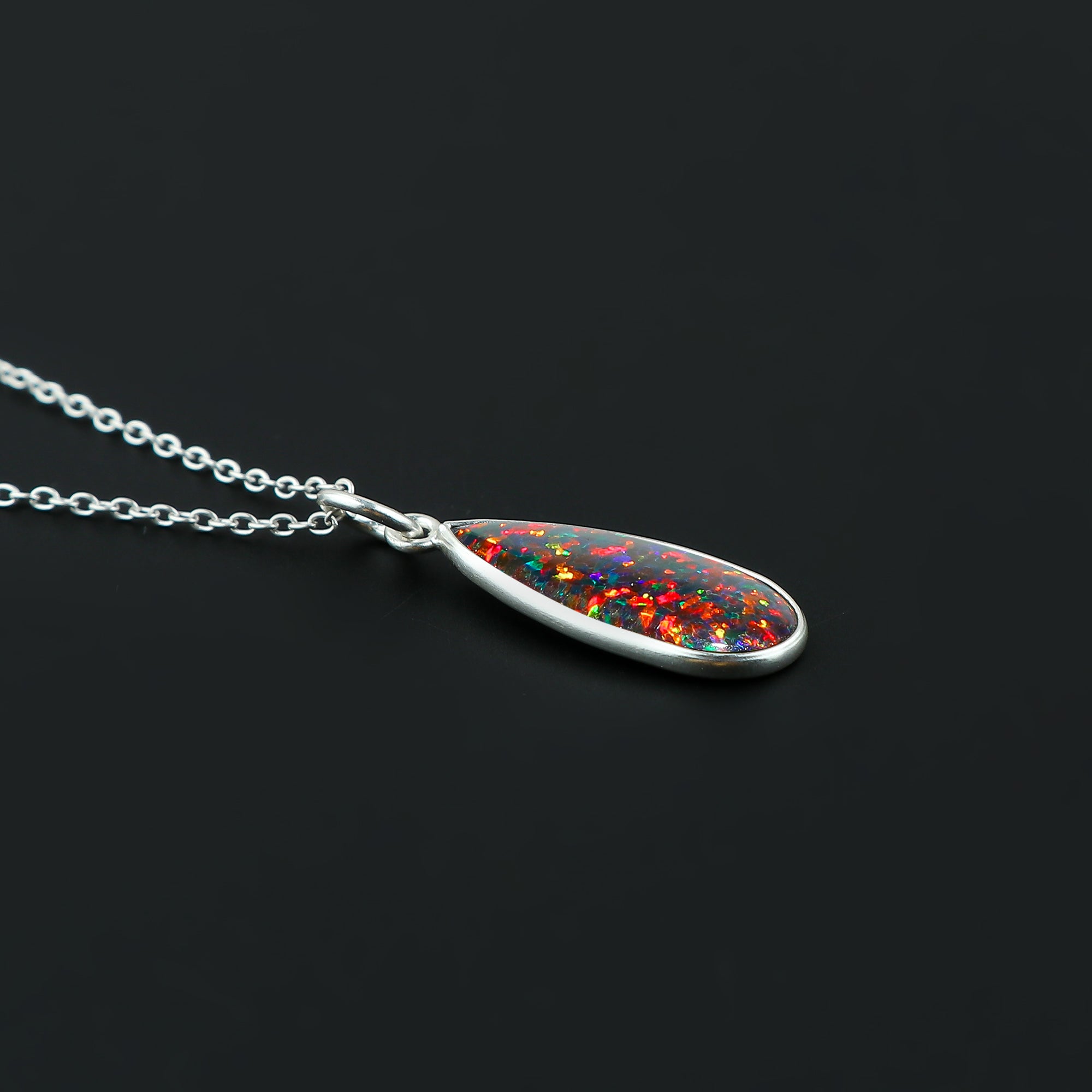 Elegant beauty with 1.3 Black Line Ethiopian Opal Pendant