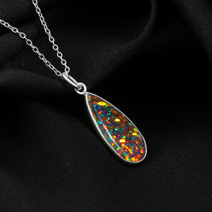 Sophisticated Pendant jewelry in 1.3 Black Line Ethiopian Opal, touched in 925 Silver
