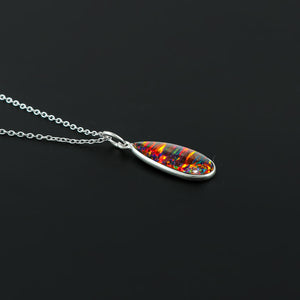 Lab Certified Pendant designed with 2.5 Ct Black Line Ethiopian Pendant in Pear Shape