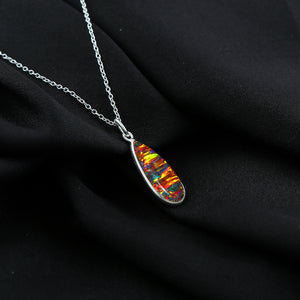 Certified 2.5 Ct Black Line Ethiopian Opal Pendant