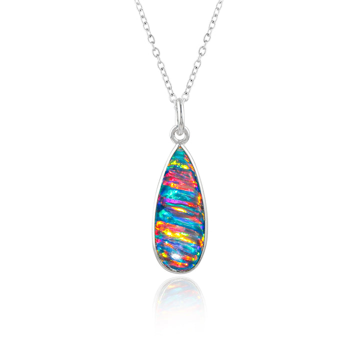 Beautiful 2.5 Ct Blue Line Ethiopian Opal Pendant crafted in 925 silver