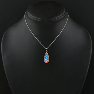 Elegant 2.5 Ct Blue Line Ethiopian Opal Pendant