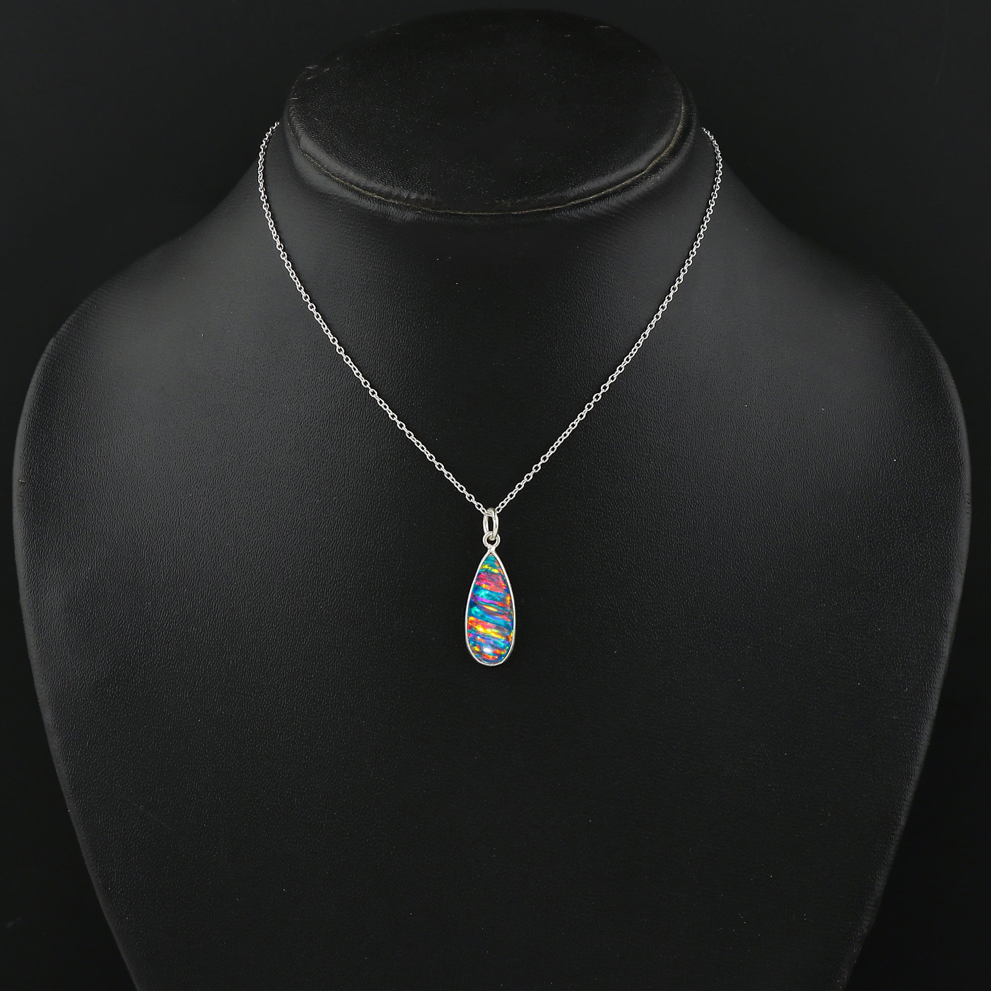 Elegant 2.5 Ct Blue Line Ethiopian Opal Pendant