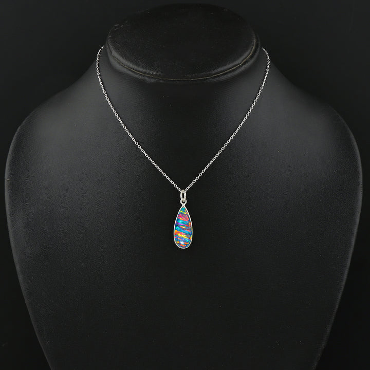 Elegant 2.5 Ct Blue Line Ethiopian Opal Pendant