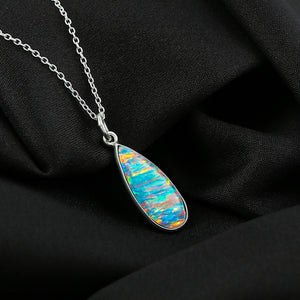 Premium quality 2.5 Ct Blue Line Ethiopian Opal Pendant in 925 silver