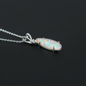Sterling 925 silver style 2.5 Ct White Dot Ethiopian Opal Pendant, elegant look, aesthetic vibe