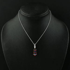 Handmade 925 Silver 2.5 Ct Black Line Ethiopian Opal Pendant