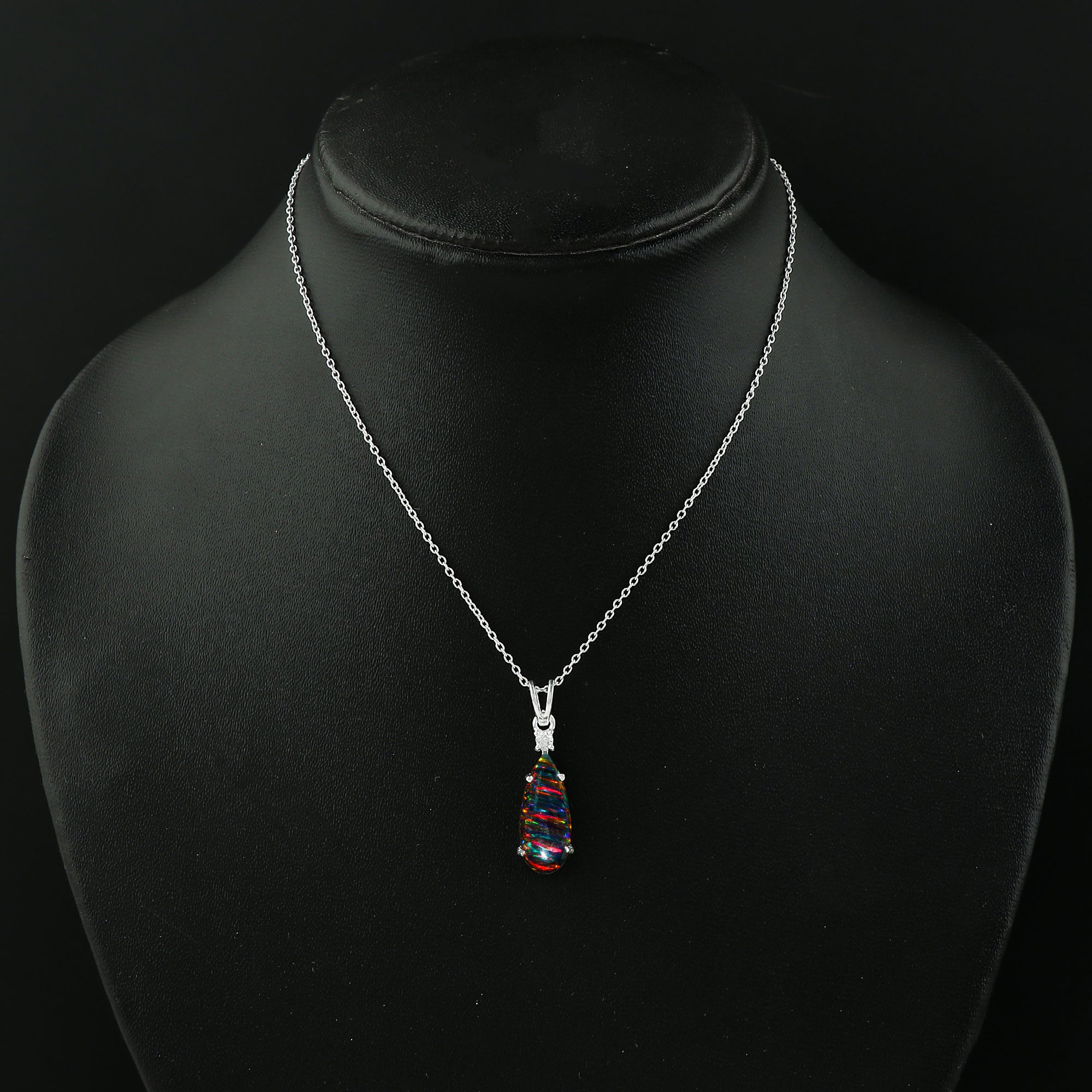 Handmade 925 Silver 2.5 Ct Black Line Ethiopian Opal Pendant