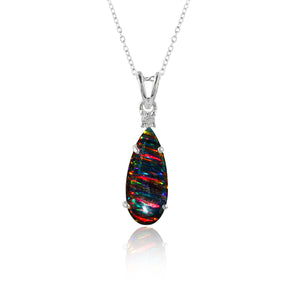 Handicrafted 2.5 Ct Black Line Ethiopian Opal Pendant