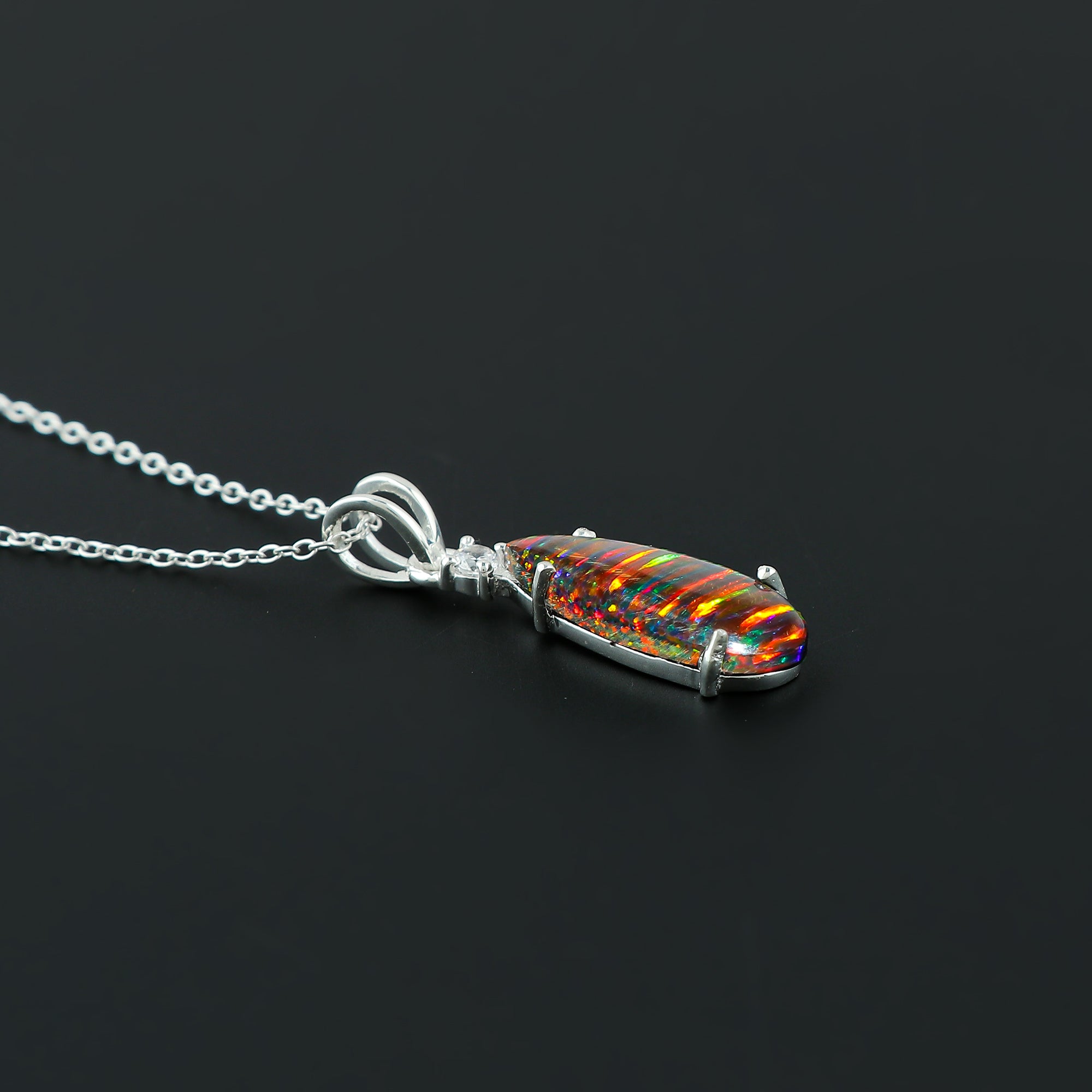 Eye-catching jewelry with 2.5 Ct Black Line Ethiopian Opal Pendant