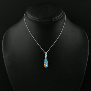 Featuring 20x8 Stone size 2.5 Ct Blue Dot Ethiopian Opal 