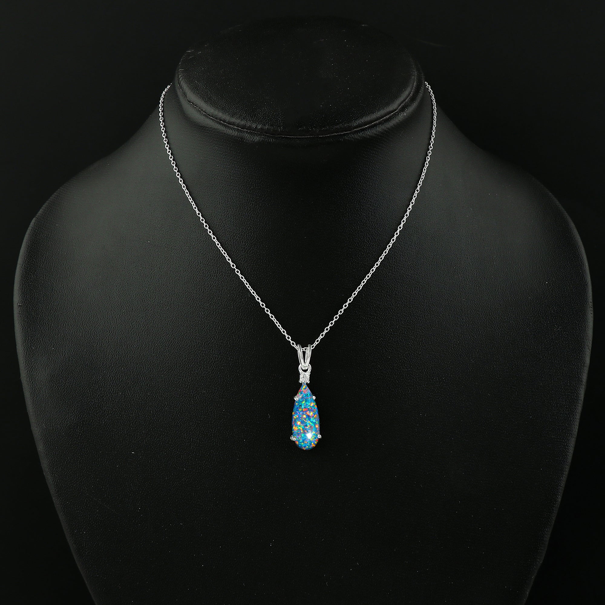 Featuring 20x8 Stone size 2.5 Ct Blue Dot Ethiopian Opal 