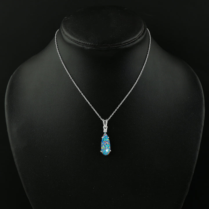 Featuring 20x8 Stone size 2.5 Ct Blue Dot Ethiopian Opal 