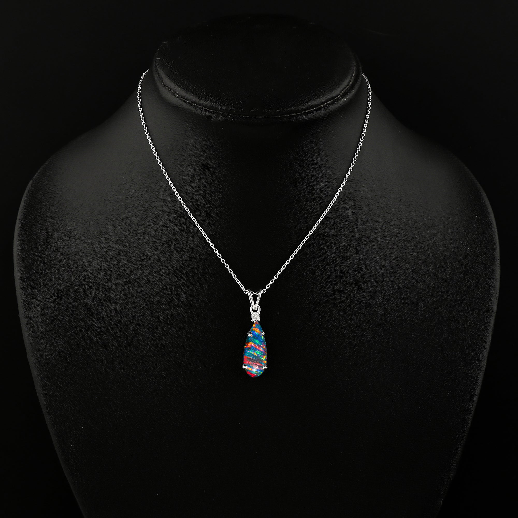 Stunning Pear shape 2.5 Ct Blue Line Ethiopian Opal Pendant