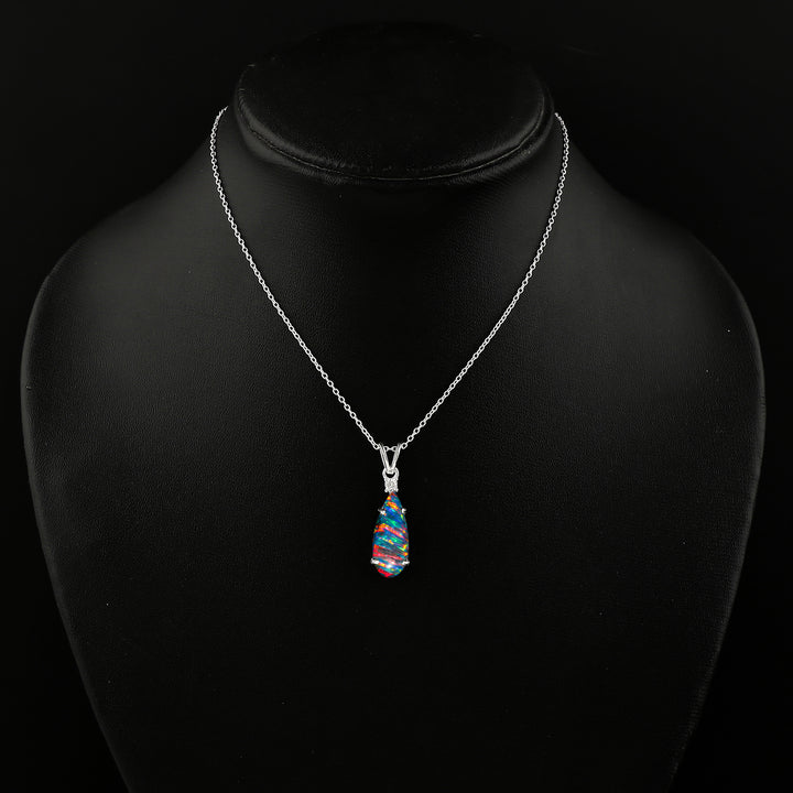 Stunning Pear shape 2.5 Ct Blue Line Ethiopian Opal Pendant