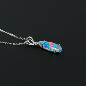 Pear Shape stone, 2.5 Ct Blue Line Ethiopian Opal Pendant