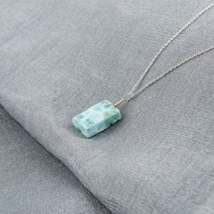 AA+ Dominican Larimar Rough Stone Pendant Jewelry – Chakra Healing Necklace