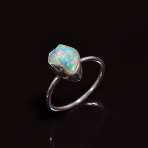 Women’s Amazing Jewelry edition with this 925 Sterling Silver White Raw Ethiopian Opal