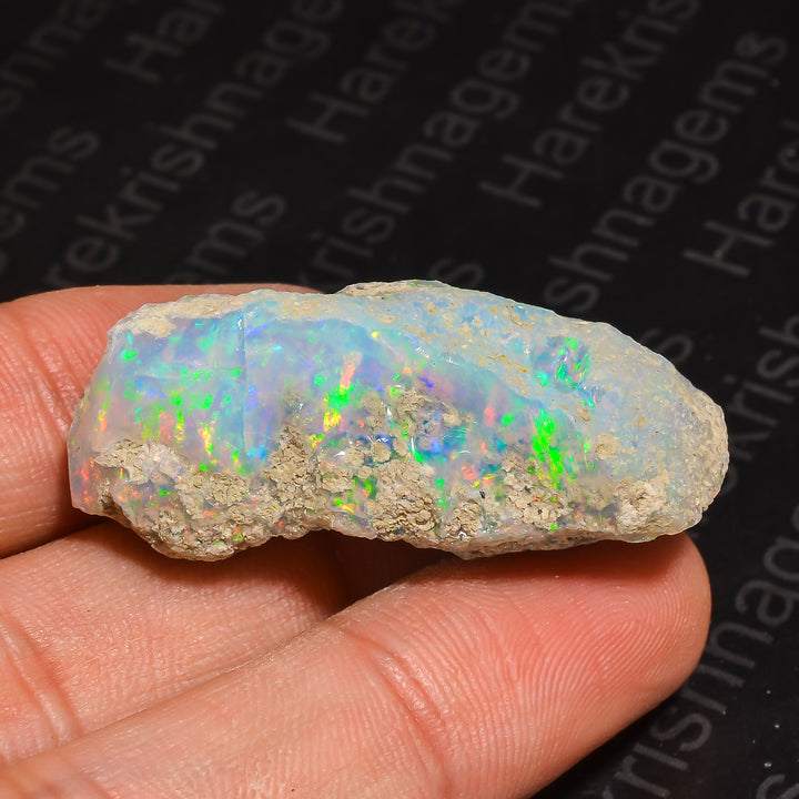 39.5 Ct Natural White Ethiopian Opal – Certified Rough Gemstone