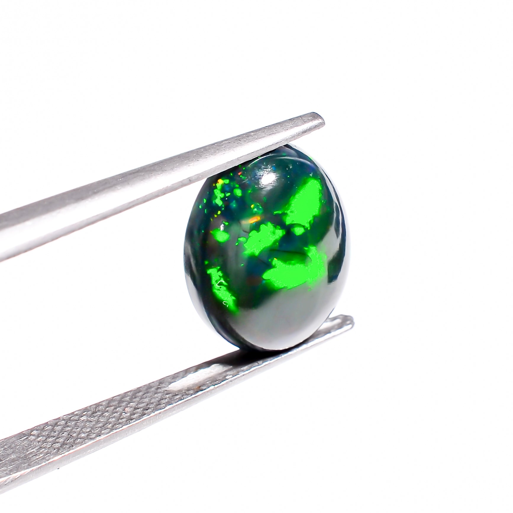 Lab Certified Oval Shape 3 Ct  Black Ethiopian Opal Cabochon, Premium quality Gemstone with AA+