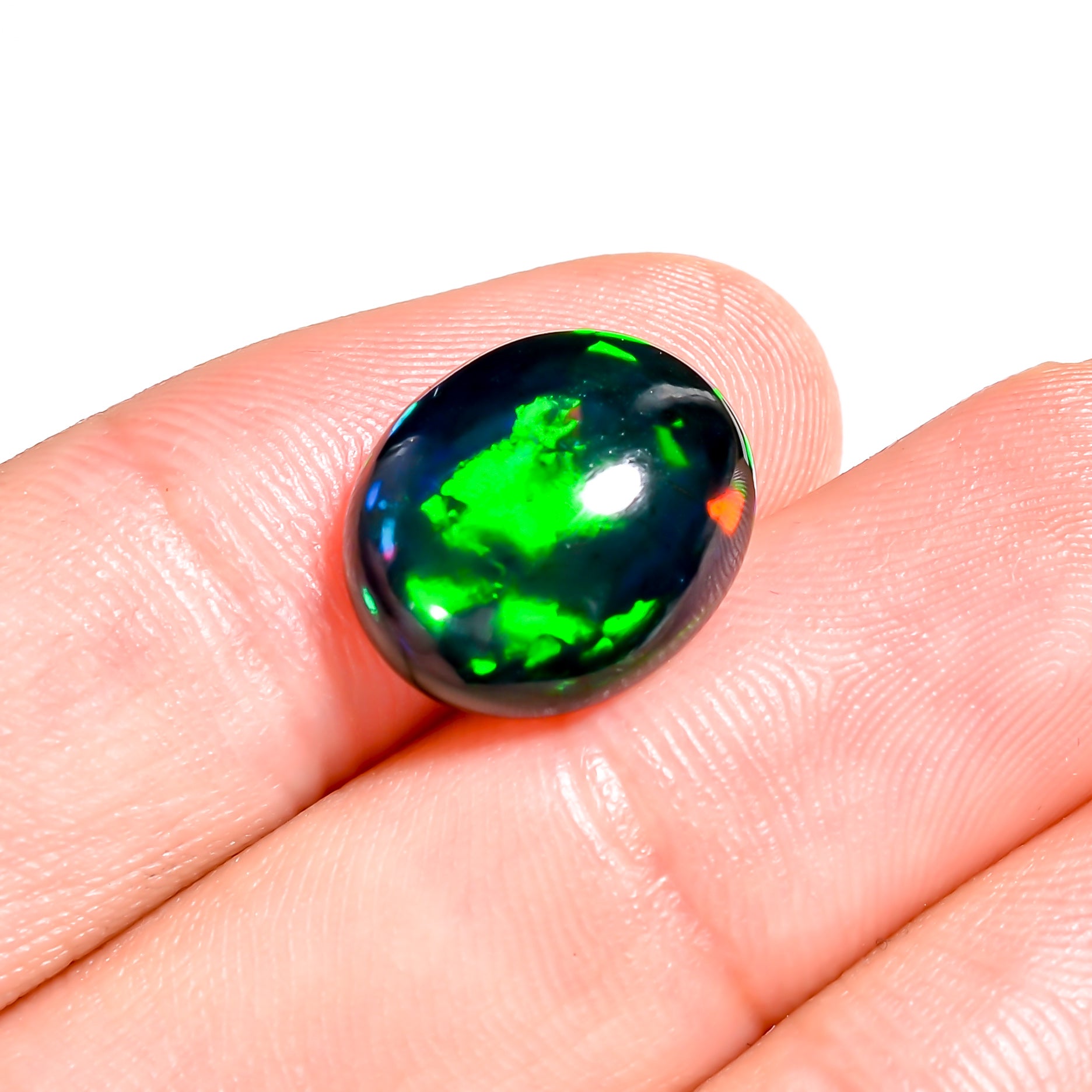 Top-grade Quality 5.5 Ct Black Ethiopian Opal Cabochon