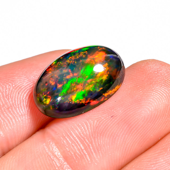 Embrace Elegance with stunning 6 Ct Black Ethiopian Opal Cabochon