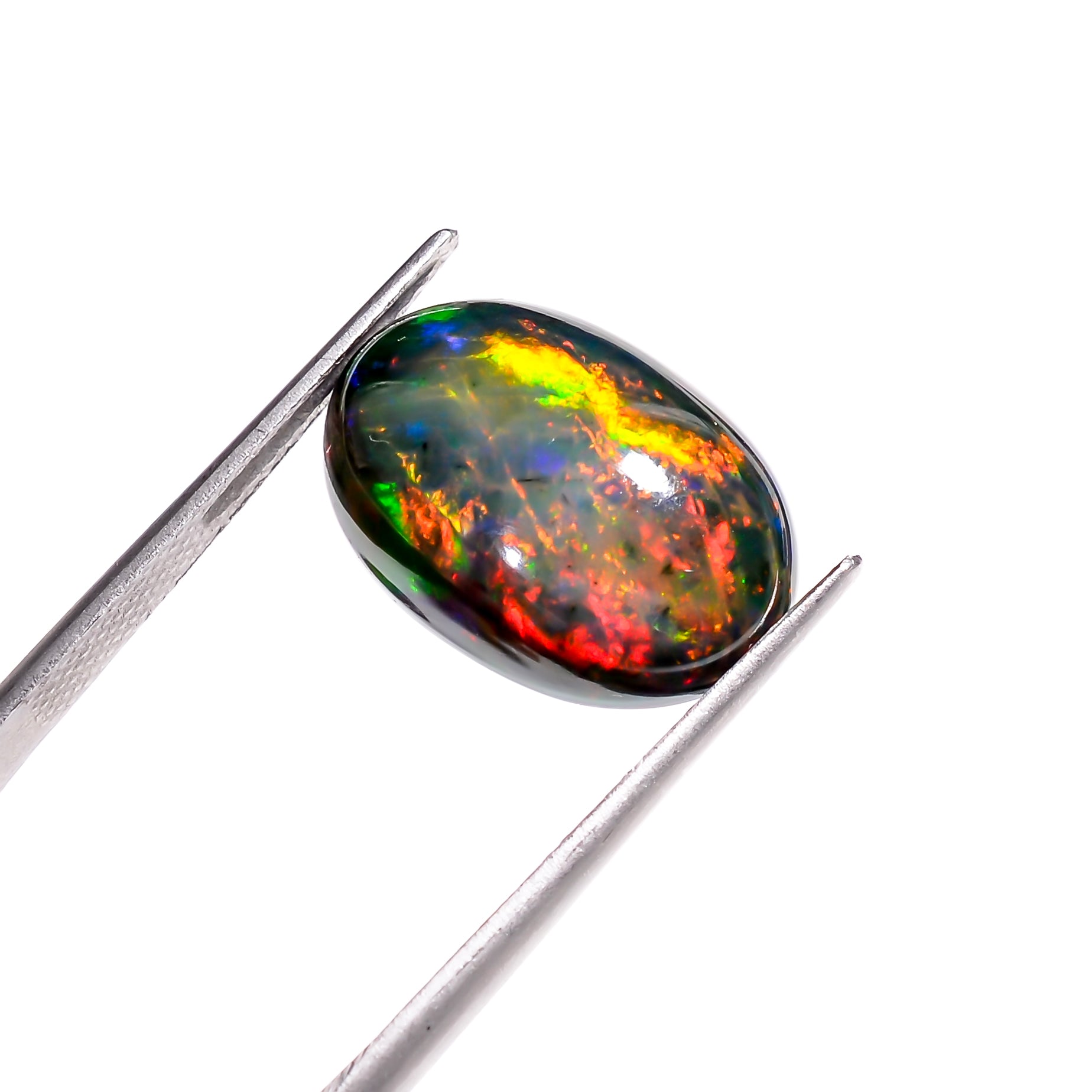 Add a touch of elegance with the Sparkling 6 Ct Black Ethiopian Opal Cabochon