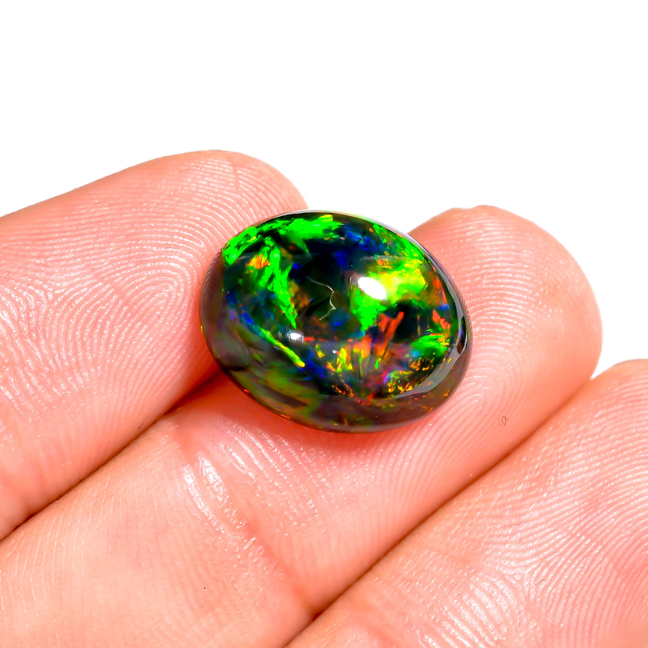 Mastercrafted Gemstone Jewelry with a 6.5 Ct Black Ethiopian Opal Cabochon