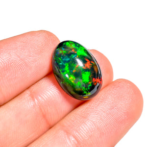 Top Grade Quality 6.5 Ct Natural Black Ethiopian Opal Cabochon in Oval Shape