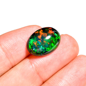 Handicrafted 6.5 Ct Ethiopian Opal Cabochon, Black Opal Stone, Naturally Extracted