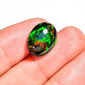 Highly Rated, Hand-selected 5 Ct Black Ethiopian Opal Gemstone, Natural and Ethically Sourced