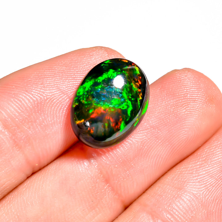 Highly Rated, Hand-selected 5 Ct Black Ethiopian Opal Gemstone, Natural and Ethically Sourced